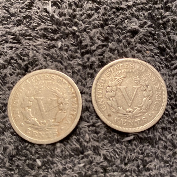 Two  Collectible V Nickels 1902 & 1911 - Picture 4 of 7